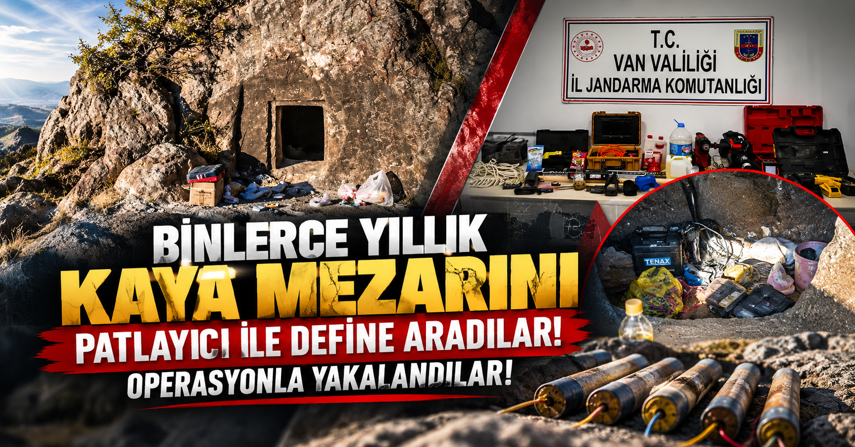 Van’da Kaya Mezarında Patlayıcılı Define Operasyonu!